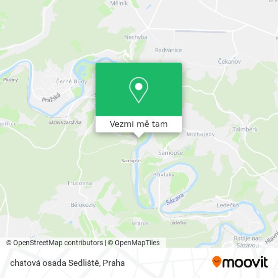 chatová osada Sedliště mapa