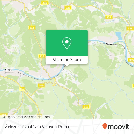 Železniční zastávka Vlkovec mapa