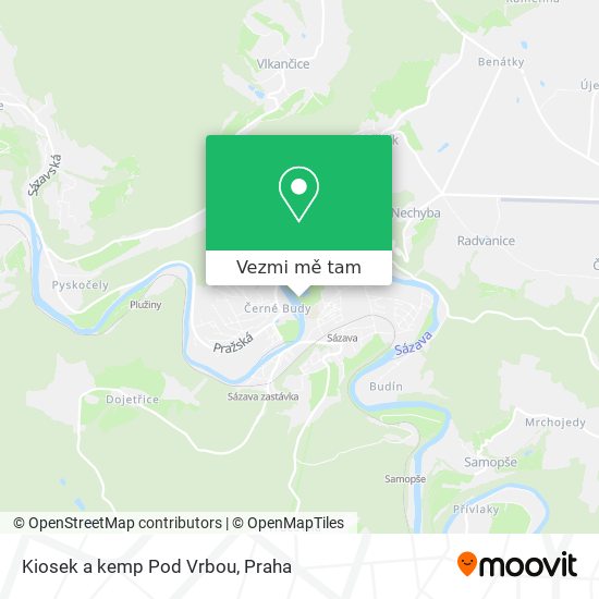 Kiosek a kemp Pod Vrbou mapa