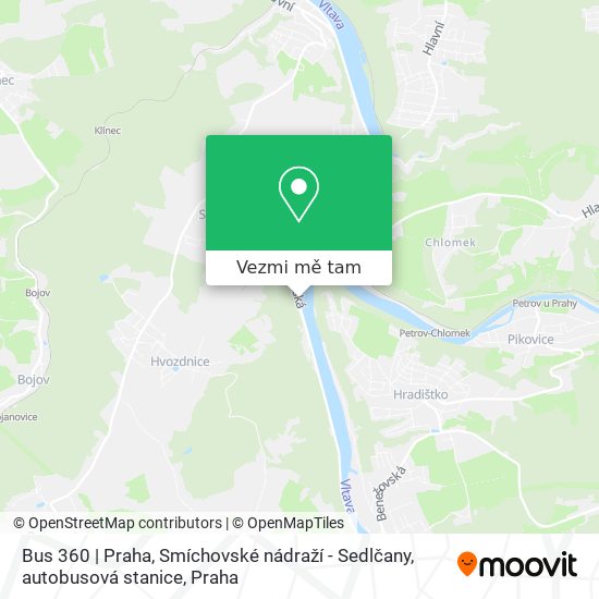 Bus 360 | Praha, Smíchovské nádraží - Sedlčany, autobusová stanice mapa
