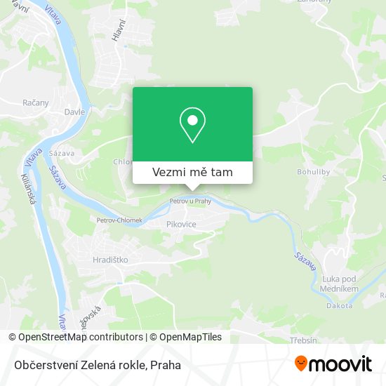 Občerstvení Zelená rokle mapa