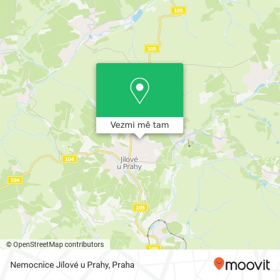 Nemocnice Jílové u Prahy mapa