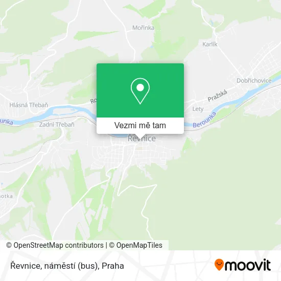 Řevnice, náměstí (bus) mapa
