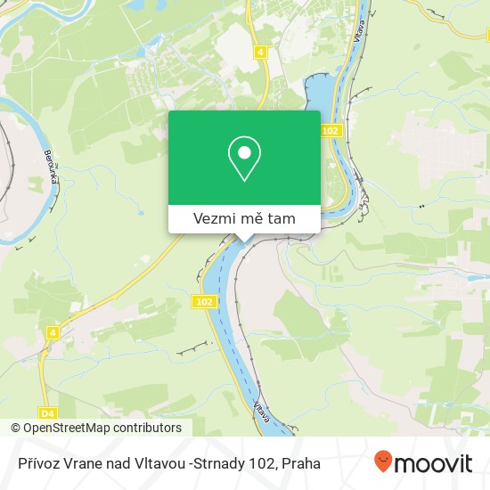 Přívoz Vrane nad Vltavou -Strnady 102 mapa