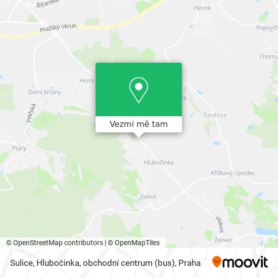 Sulice, Hlubočinka, obchodní centrum (bus) mapa