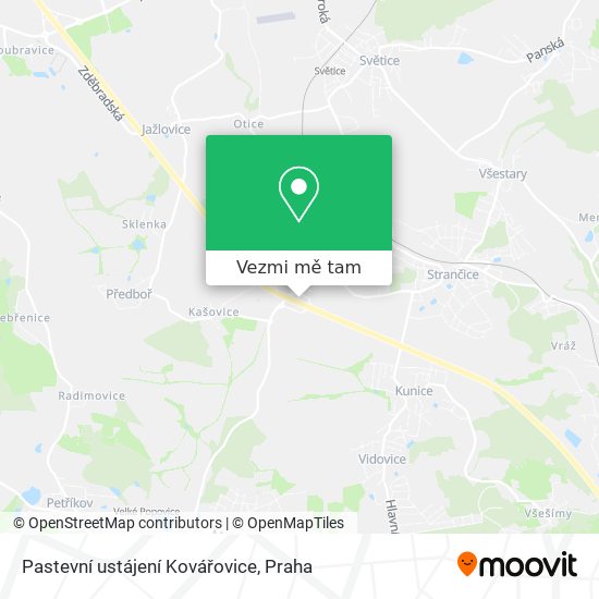 Pastevní ustájení Kovářovice mapa