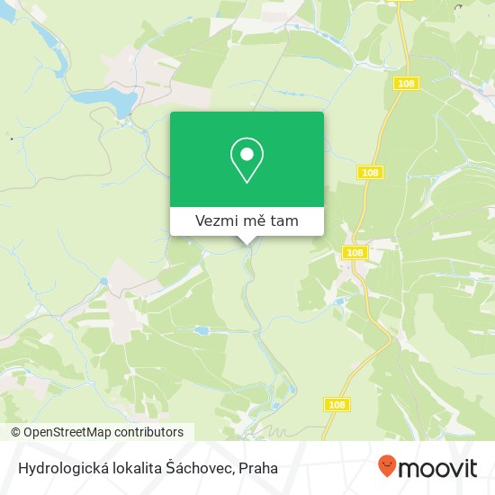 Hydrologická lokalita Šáchovec mapa