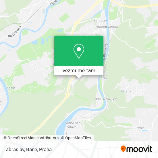 Zbraslav, Baně mapa