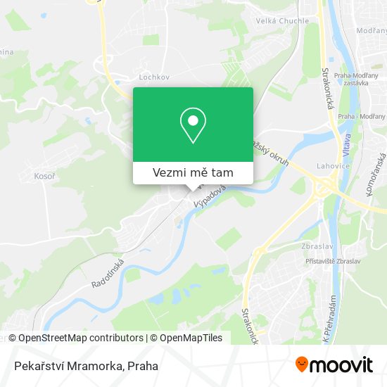 Pekařství Mramorka mapa