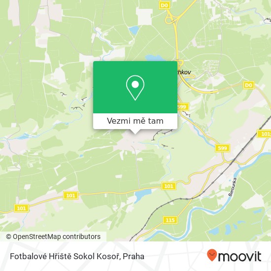 Fotbalové Hřiště Sokol Kosoř mapa