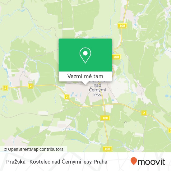 Pražská - Kostelec nad Černými lesy mapa