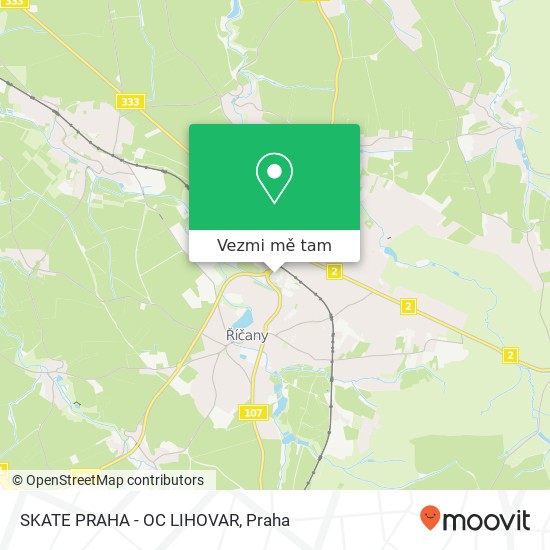 SKATE PRAHA - OC LIHOVAR mapa