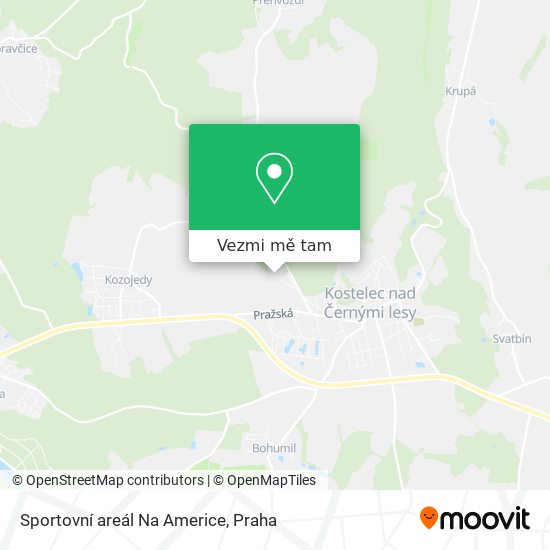 Sportovní areál Na Americe mapa