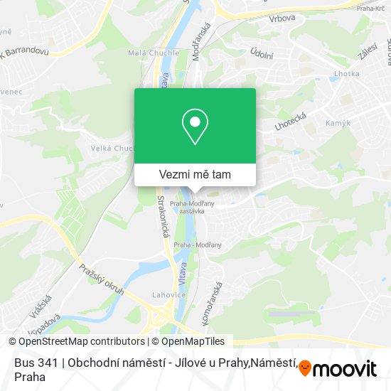 Bus 341 | Obchodní náměstí - Jílové u Prahy,Náměstí mapa