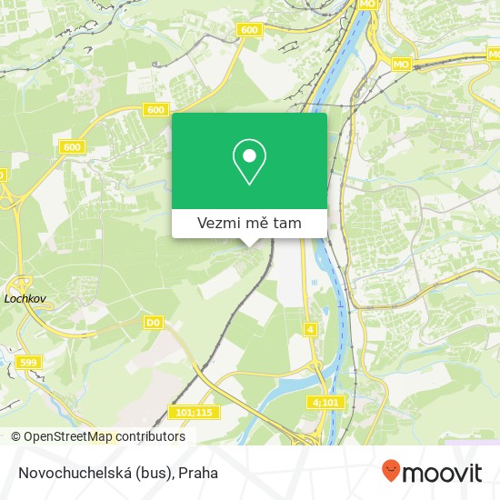 Novochuchelská (bus) mapa