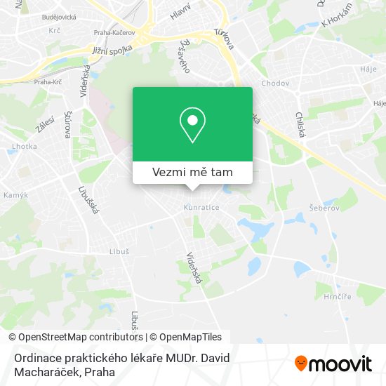 Ordinace praktického lékaře MUDr. David Macharáček mapa
