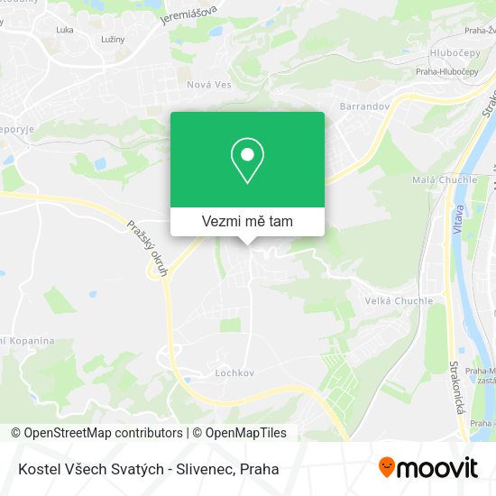 Kostel Všech Svatých - Slivenec mapa