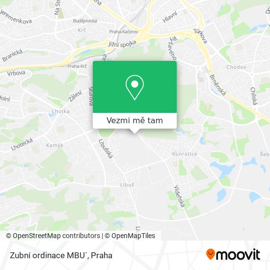 Zubní ordinace MBU´ mapa