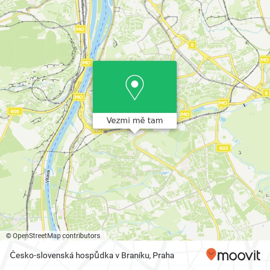 Česko-slovenská hospůdka v Braníku mapa