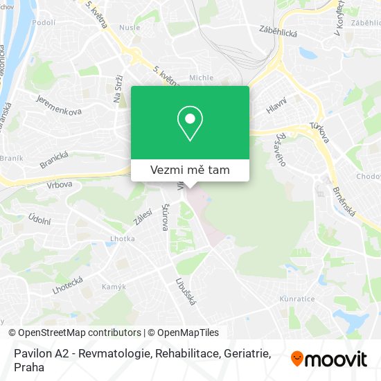 Pavilon A2 - Revmatologie, Rehabilitace, Geriatrie mapa