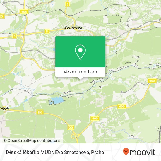 Dětská lékařka MUDr. Eva Smetanová mapa