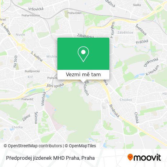 Předprodej jízdenek MHD Praha mapa