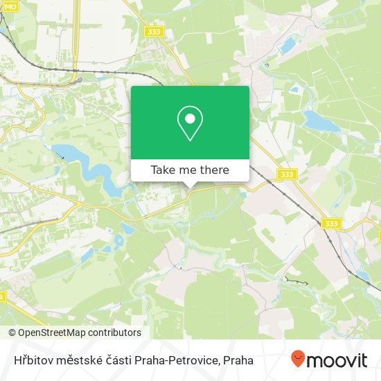 Hřbitov městské části Praha-Petrovice mapa