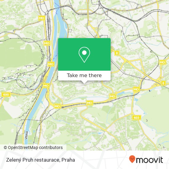 Zelený Pruh restaurace mapa