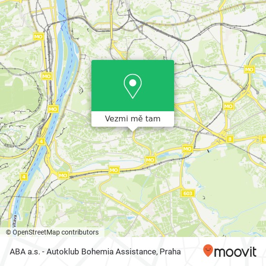 ABA a.s. - Autoklub Bohemia Assistance mapa