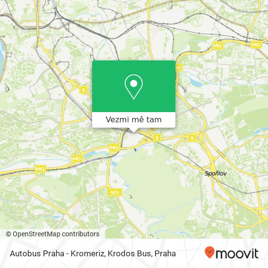 Autobus Praha - Kromeriz, Krodos Bus mapa