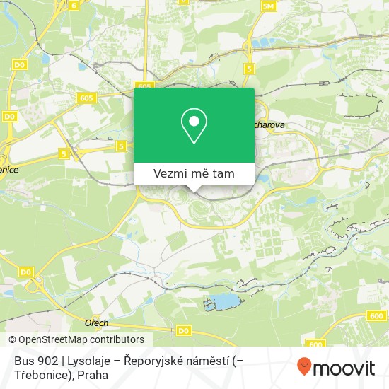 Bus 902 | Lysolaje – Řeporyjské náměstí (– Třebonice) mapa