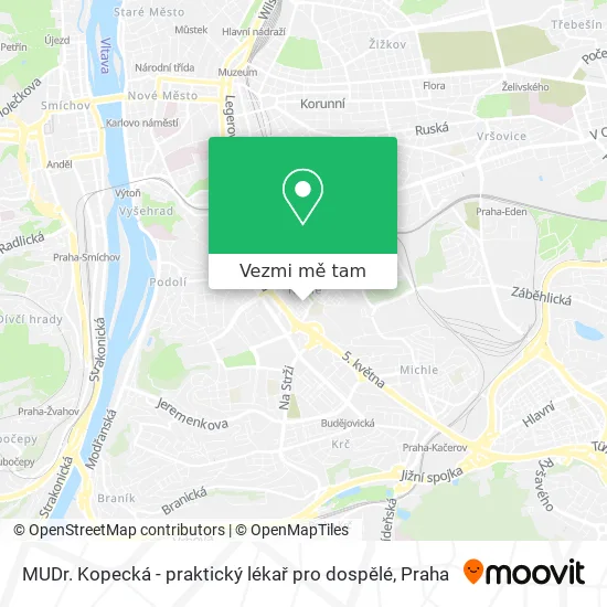 MUDr. Kopecká - praktický lékař pro dospělé mapa