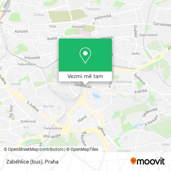 Záběhlice (bus) mapa