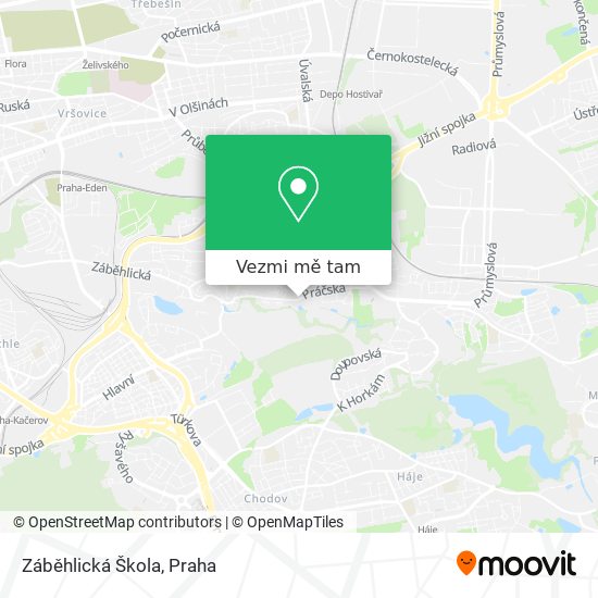 Záběhlická Škola mapa