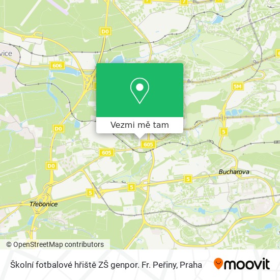 Školní fotbalové hřiště ZŠ genpor. Fr. Peřiny mapa
