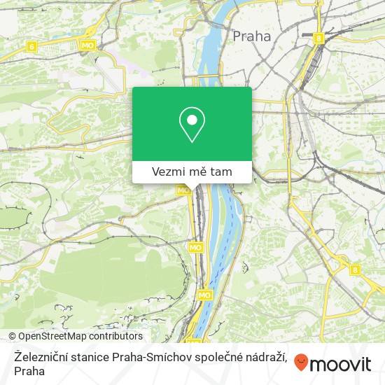 Železniční stanice Praha-Smíchov společné nádraží mapa
