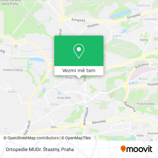 Ortopedie MUDr. Štastný mapa