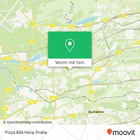 Pizza Bílá Hora mapa