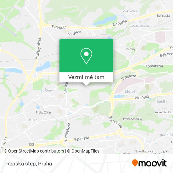 Řepská step mapa