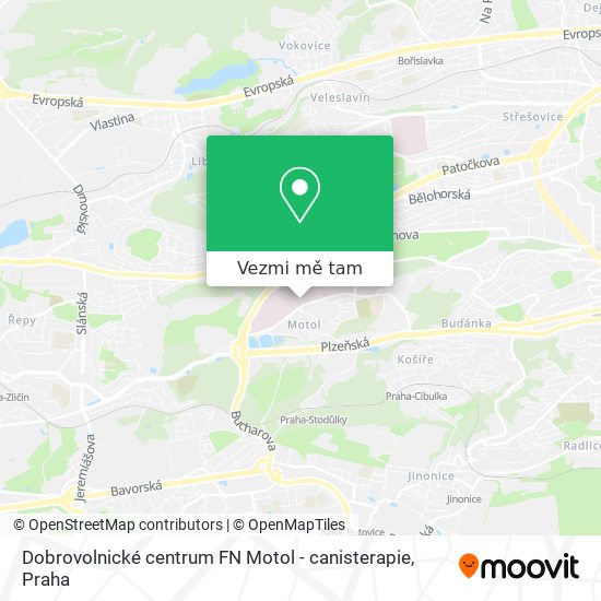 Dobrovolnické centrum FN Motol - canisterapie mapa