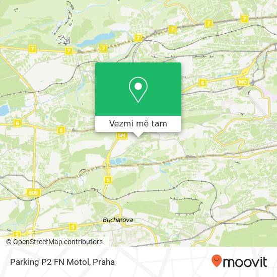 Parking P2 FN Motol mapa