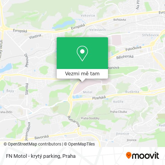 FN Motol - krytý parking mapa