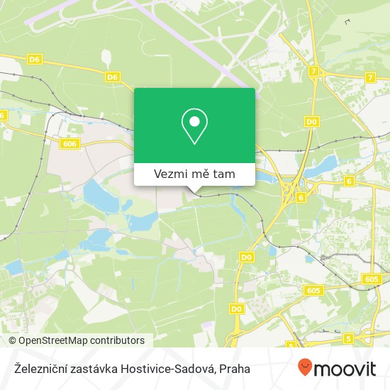 Železniční zastávka Hostivice-Sadová mapa