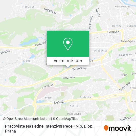 Pracoviště Následné Intenzivní Péče - Nip, Diop mapa