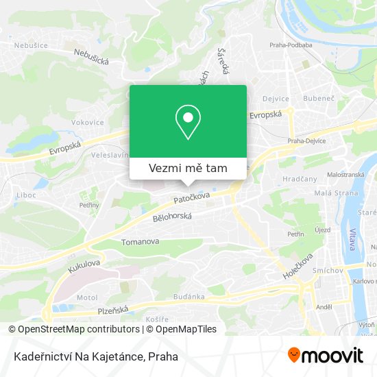 Kadeřnictví Na Kajetánce mapa