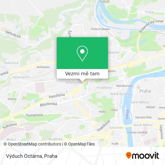 Výduch Octárna mapa