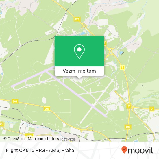 Flight OK616 PRG - AMS mapa