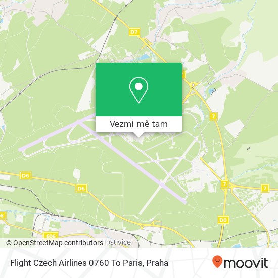 Flight Czech Airlines 0760 To Paris mapa