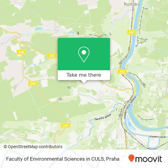 Faculty of Environmental Sciences in CULS mapa