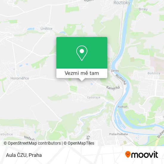 Aula ČZU mapa